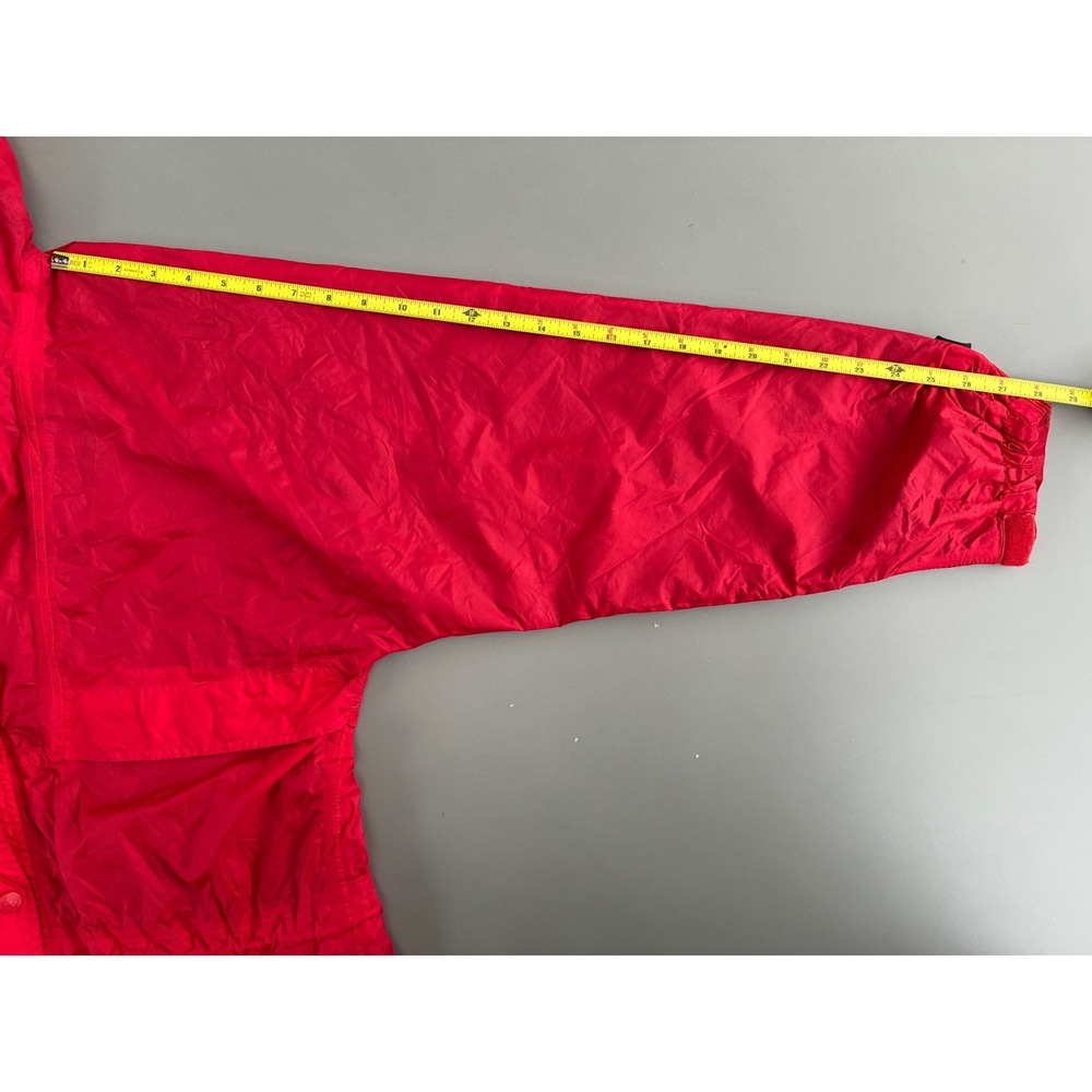 Helly Hansen HH Vintage Packable Rain Jacket Red Hooded Nylon Shell Vented M - Picture 8 of 9
